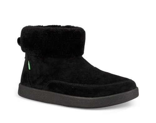 Sanuk Womens New Bootah Suede Black Boots | QHNBSO947